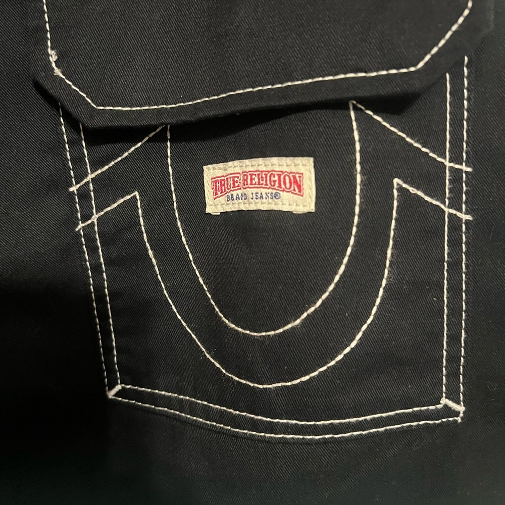 NWT True Religion Jet Black Military Cargo Pants Size 28